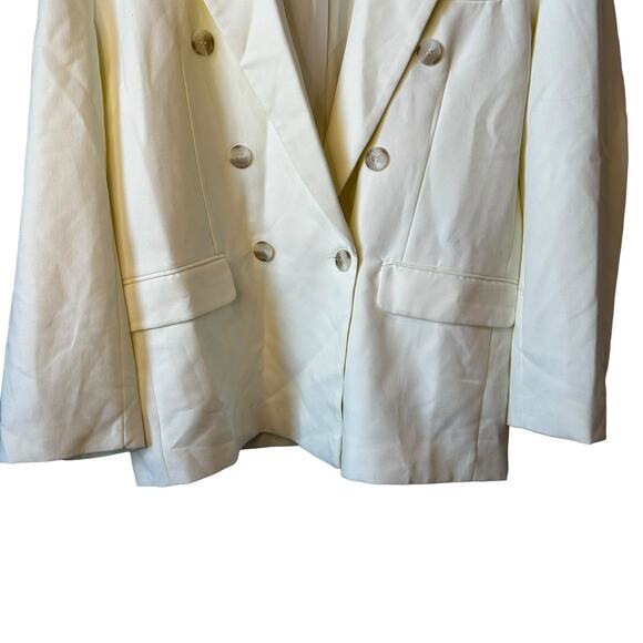 TOPSHOP New Womens 90s Double Breasted Oversized Blazer Cream 12 Academia Career - Picture 7 of 13